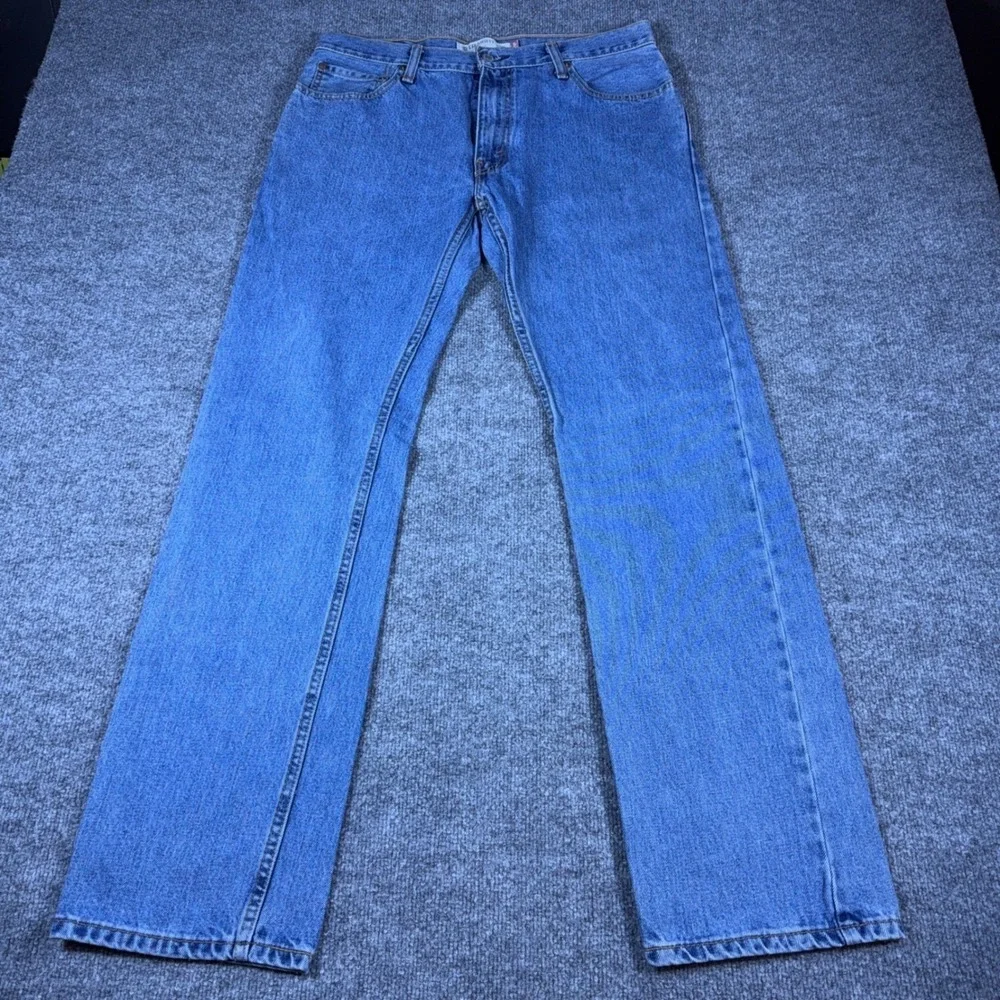 Levis 505 Regular Fit Straight Leg Mens Jeans Blue Denim 34x34 Medium Wash